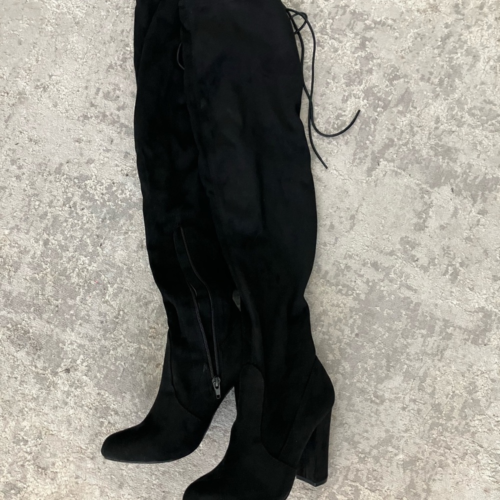 Lulu's Chic Black Over-the-Knee Boots